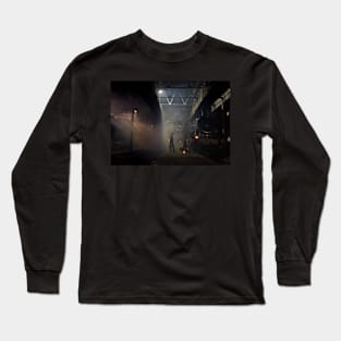 GWR loco shed at night Long Sleeve T-Shirt